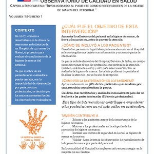 Cápsula informativa: Involucrando al paciente como observador de la higiene
