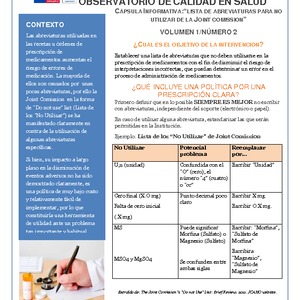 Cápsula informativa: Lista de abreviaturas para no utilizar de la Joint Comission