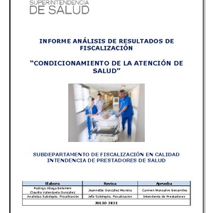 Informe Análisis de Resultados de Fiscalización "Condicionamiento de la Atención de Salud"