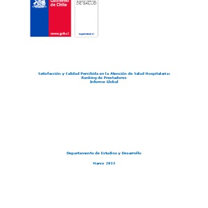 Satisfacción y Calidad Percibida en la Atención de Salud Hospitalaria: Ranking de Prestadores