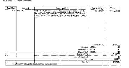 Orden de Compra N°293