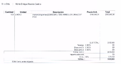 Orden de Compra N°541