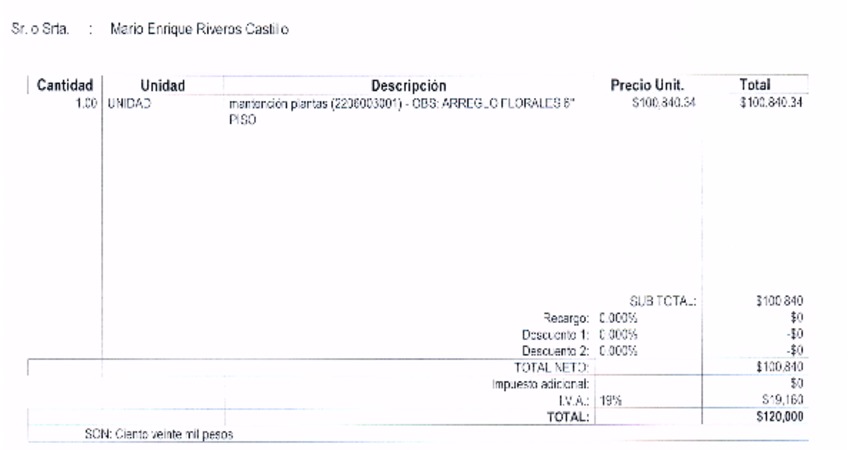 Orden de Compra N°541