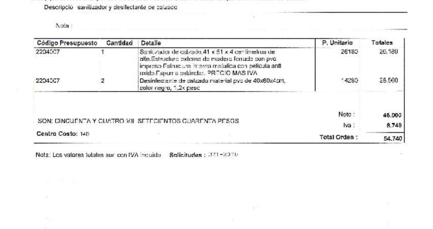 Orden de Compra N° 221