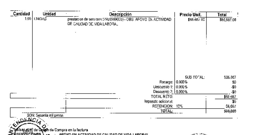 Orden de Compra N°576