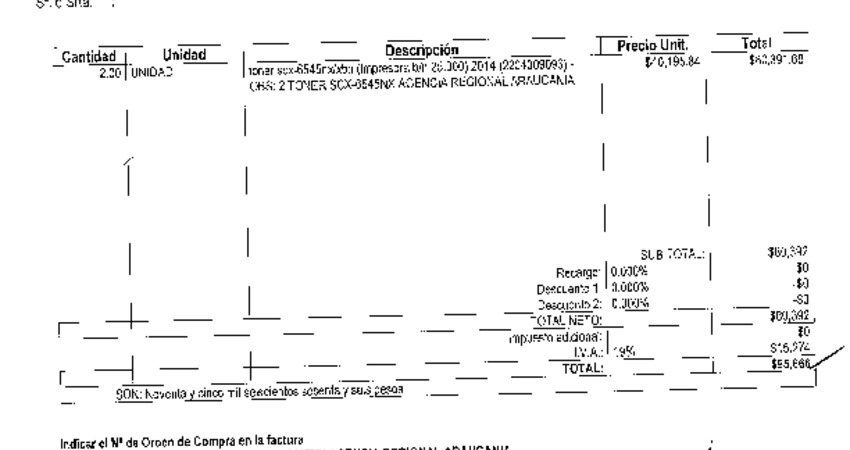 Orden de Compra N°296