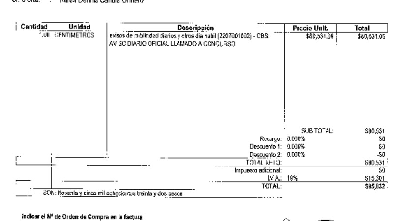 Orden de Compra N° 635