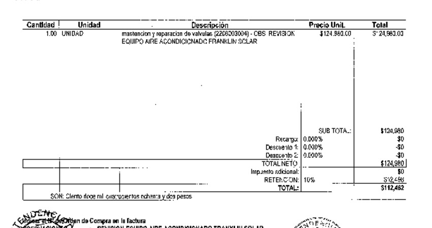 Orden de Compra N°195