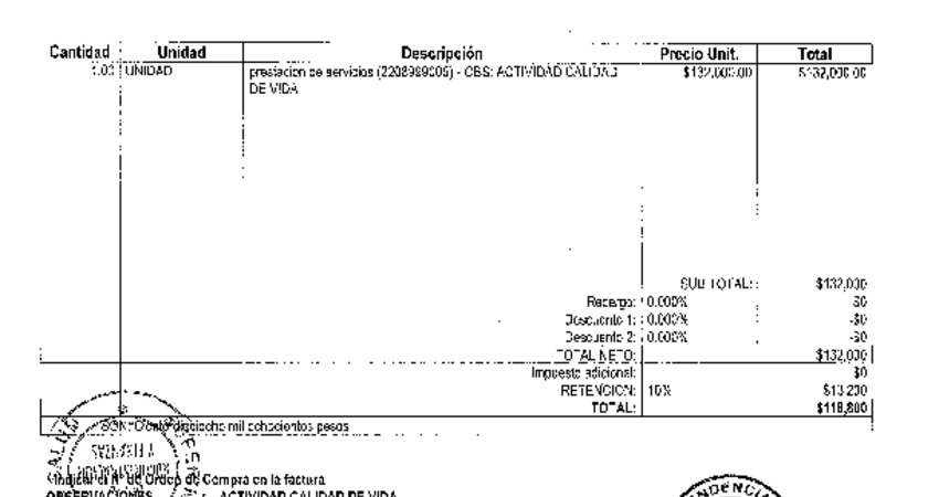 Orden de Compra N° 116