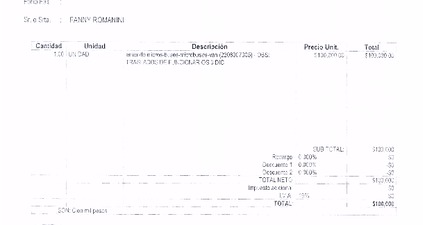 Orden de Compra N° 654