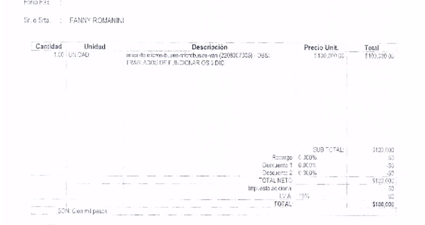 Orden de Compra N° 654