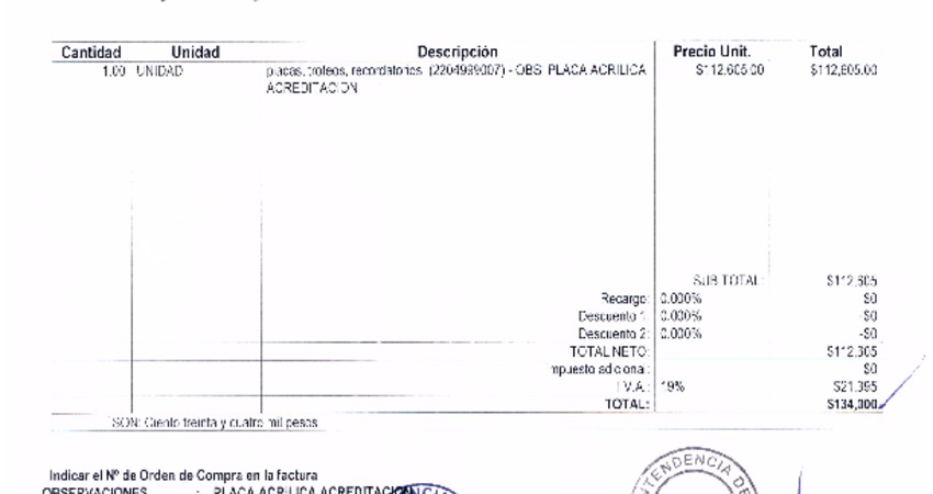 Orden de Compra N°9