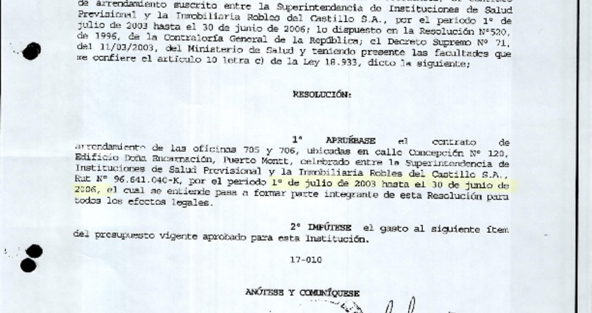 Res Aprueba Contrato Oficina Pto Montt