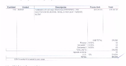 Orden de Compra N°447