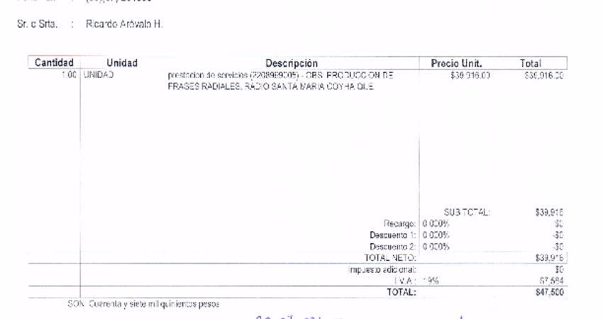 Orden de Compra N°26