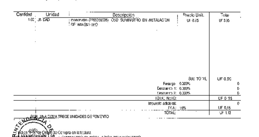 Orden de Compra N° 740