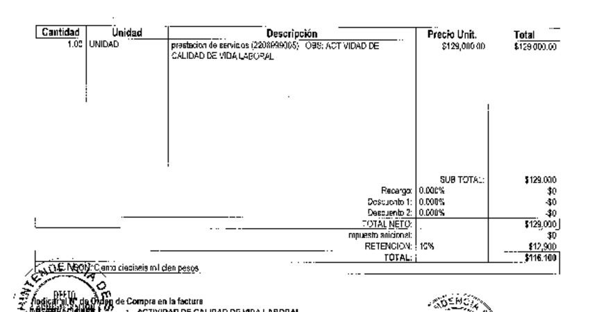 Orden de Compra N° 166