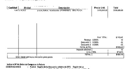 Orden de Compra N°581