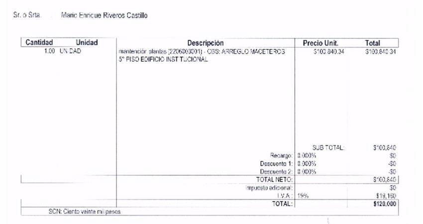 Orden de Compra N°562