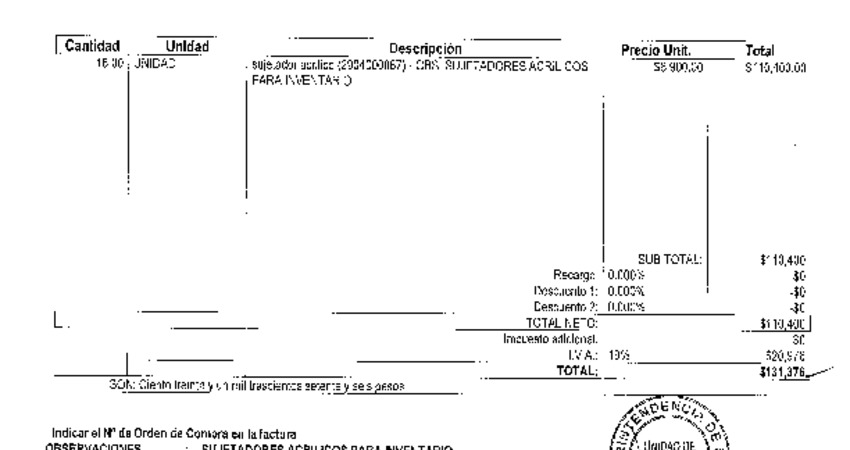 Orden de Compra N°181