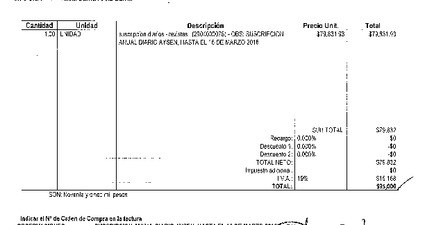 Orden de Compra N°206