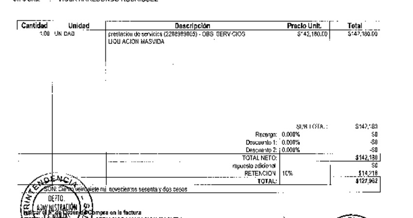 Orden de Compra N°256