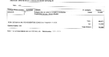 Orden de Compra N° 107