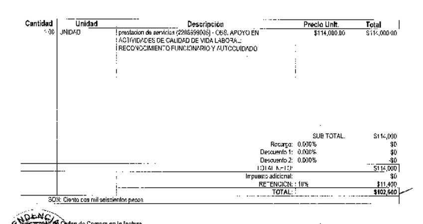 Orden de Compra N°335