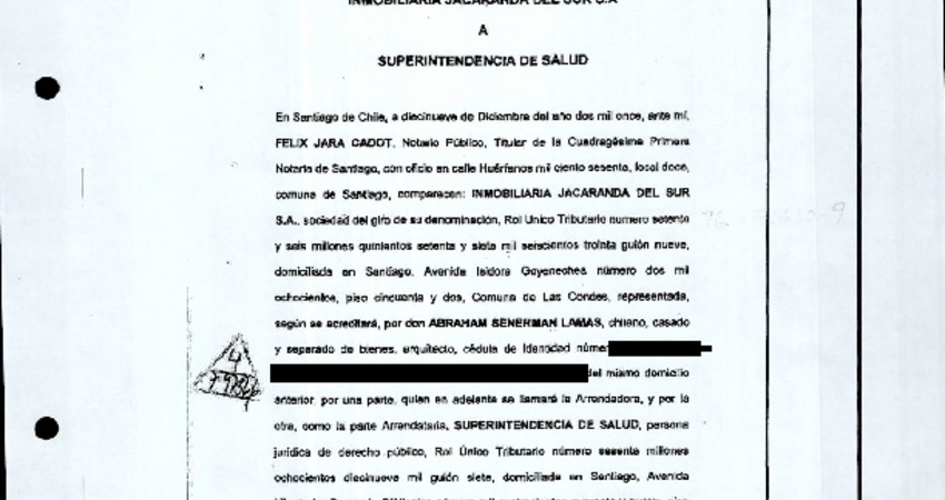 Contrato de arrendamiento inmobiliaria Jacaranda del sur S.A.