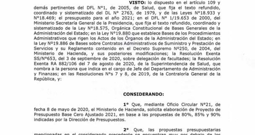 Resolución Exenta 934: Modificaciones al Contrato Chillán