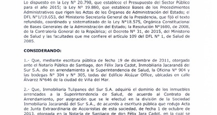 Modificaciones al Contrato de arrendamiento con inmobiliaria Rentas Raíces S.A.