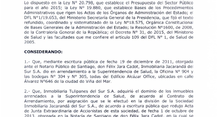 Modificaciones al Contrato de arrendamiento con inmobiliaria Rentas Raíces S.A.